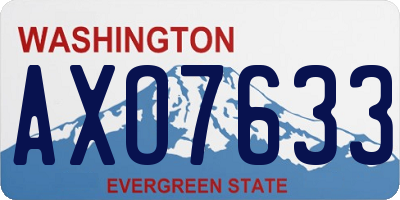 WA license plate AXO7633