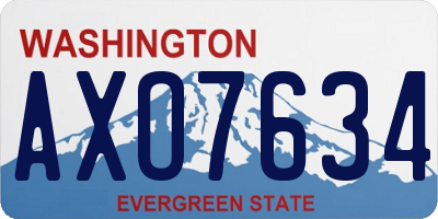 WA license plate AXO7634