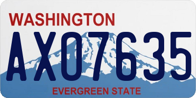 WA license plate AXO7635