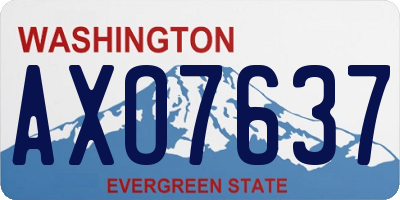 WA license plate AXO7637