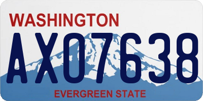 WA license plate AXO7638