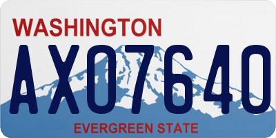 WA license plate AXO7640