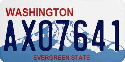 WA license plate AXO7641