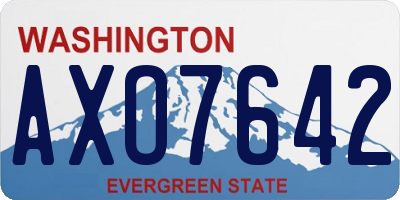WA license plate AXO7642