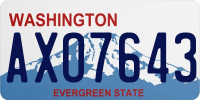 WA license plate AXO7643