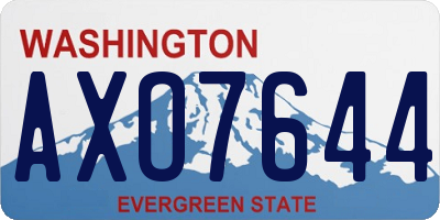 WA license plate AXO7644