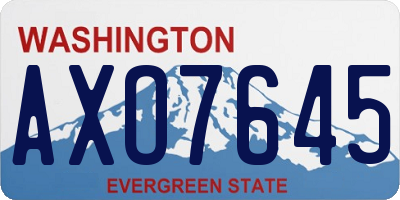 WA license plate AXO7645