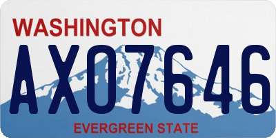 WA license plate AXO7646