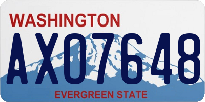 WA license plate AXO7648
