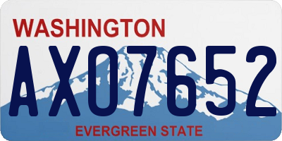 WA license plate AXO7652