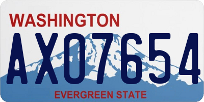WA license plate AXO7654