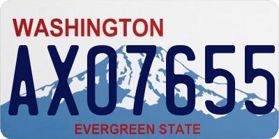 WA license plate AXO7655