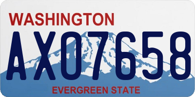 WA license plate AXO7658