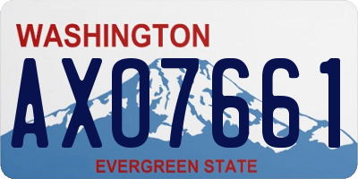 WA license plate AXO7661