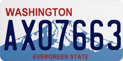 WA license plate AXO7663