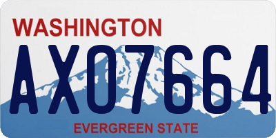 WA license plate AXO7664