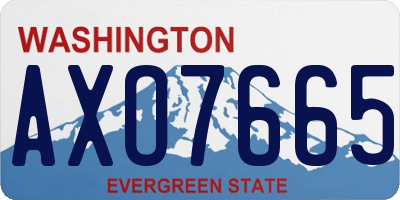 WA license plate AXO7665