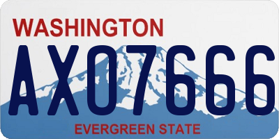WA license plate AXO7666