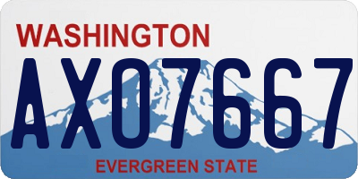 WA license plate AXO7667