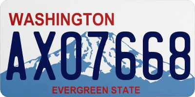 WA license plate AXO7668