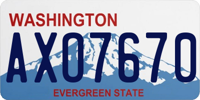 WA license plate AXO7670