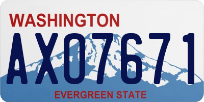 WA license plate AXO7671