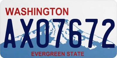 WA license plate AXO7672