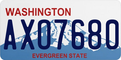 WA license plate AXO7680