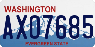 WA license plate AXO7685