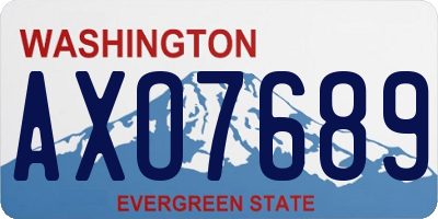 WA license plate AXO7689
