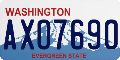 WA license plate AXO7690