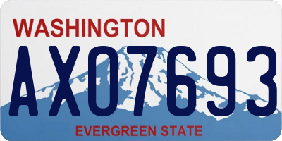 WA license plate AXO7693