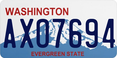 WA license plate AXO7694