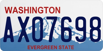 WA license plate AXO7698