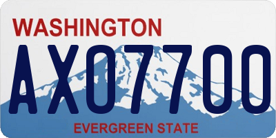 WA license plate AXO7700