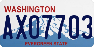 WA license plate AXO7703