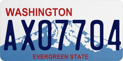 WA license plate AXO7704
