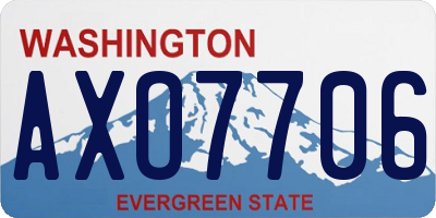 WA license plate AXO7706