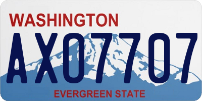 WA license plate AXO7707