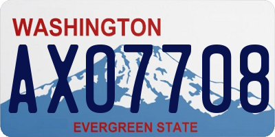 WA license plate AXO7708