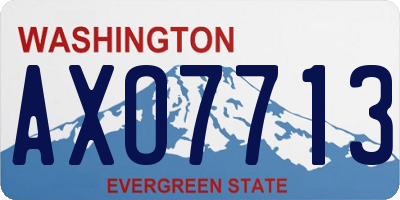 WA license plate AXO7713