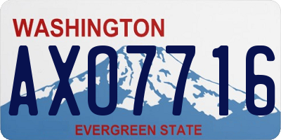 WA license plate AXO7716