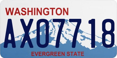 WA license plate AXO7718