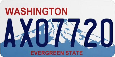 WA license plate AXO7720