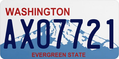 WA license plate AXO7721