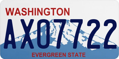 WA license plate AXO7722