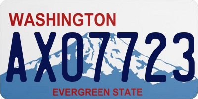 WA license plate AXO7723