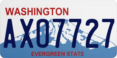WA license plate AXO7727