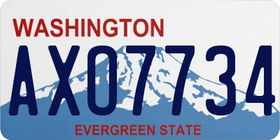 WA license plate AXO7734