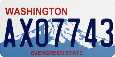 WA license plate AXO7743